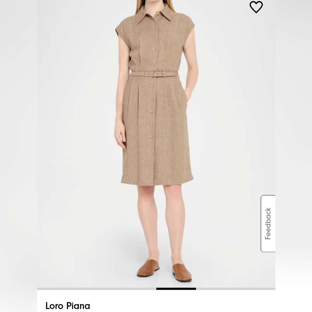Loro Piana Linen Button-Down Midi Dress